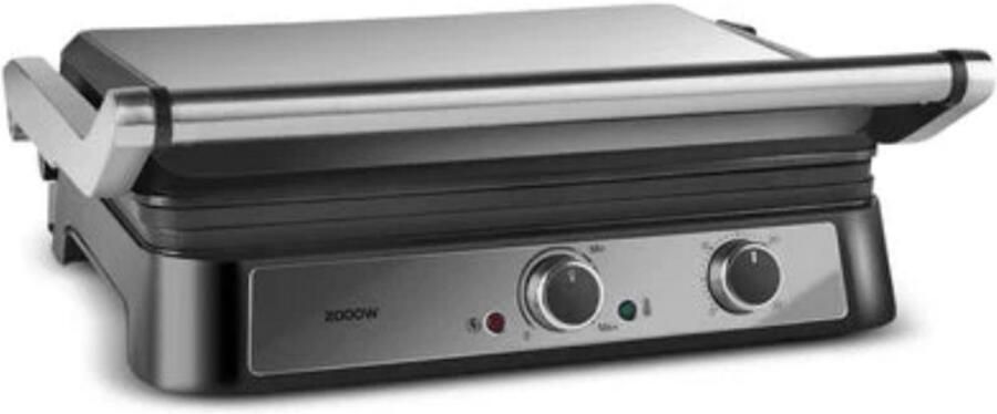KARACA Inox Toastmate Contactgrill & Tosti Apparaat – 2000W – 6 Sneetjes – 180° Grillfunctie – RVS