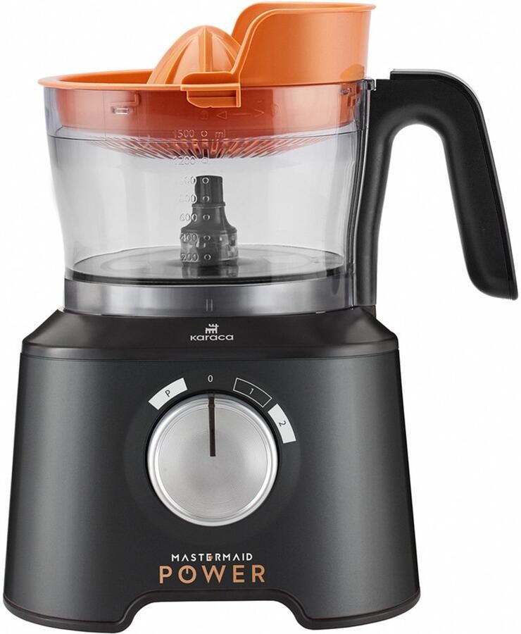 KARACA Mastermaid Power Max 11-in-1 Keukenrobot 2500W – Blender Citruspers Koffiemolen Deeghaak & 5 RVS Raspschijven