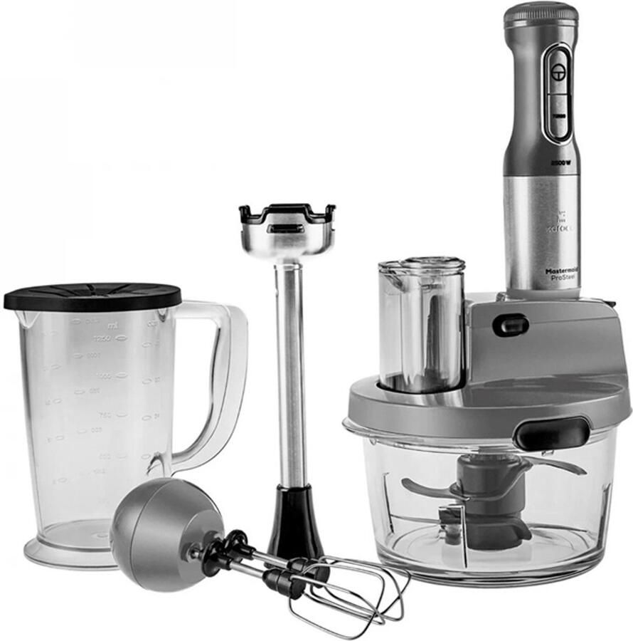 KARACA Mastermaid ProSteel Keukenrobot 2500W – Blender Hakmolen & Smoothiemaker – 1 5L Glas – Galaxy Grijs