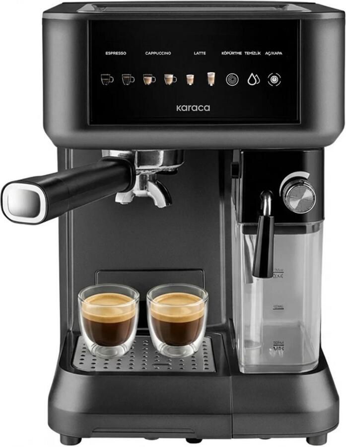 KARACA MyCaffe Barista S10 Espresso Machine – Automatische Koffiemachine met Geïntegreerd Melkreservoir – Matte Black – 15 Bar – 1350W