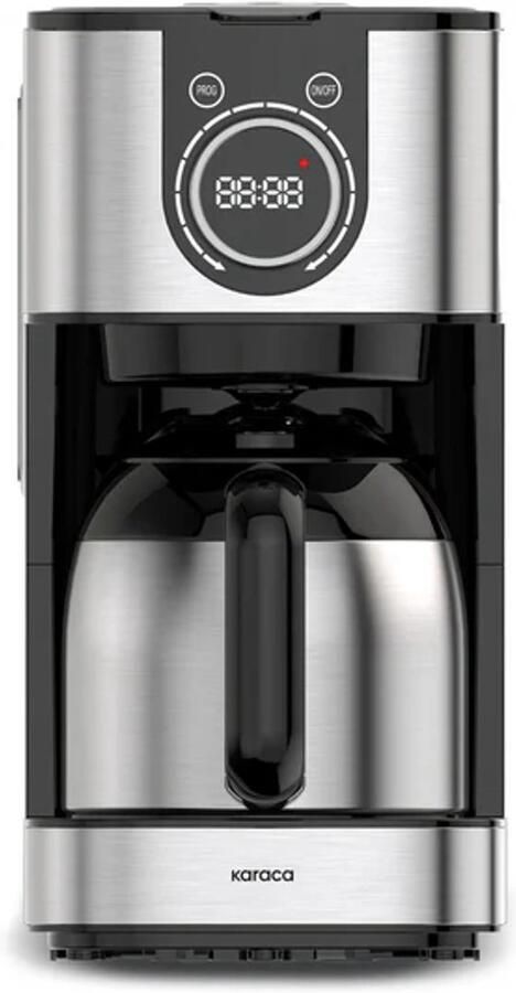 KARACA Series 2303 Steel Filter Koffiemachine – 1 2L – 12 Kopjes – Thermoskan – Timer – 900W – RVS