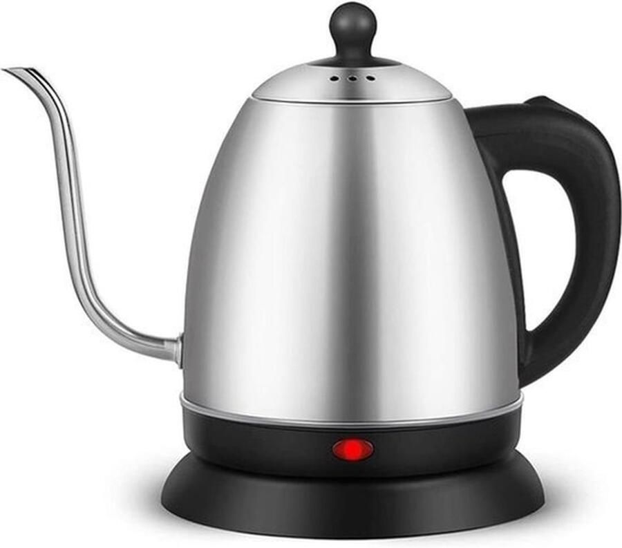 Karzo 1 2L elektrische gooseneck koffiekan roestvrijstalen elektrische hittebestendige theemaker met antislip gooseneck handgieten koffie 1360 watt snelle verwarming