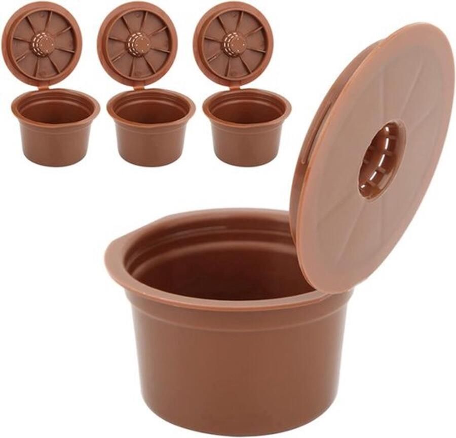 Karzo 3-pack navulbare koffiecapsules filterbeker Kunststof Vervangende capsules Geschikt voor Caffitaly koffiezetapparaat