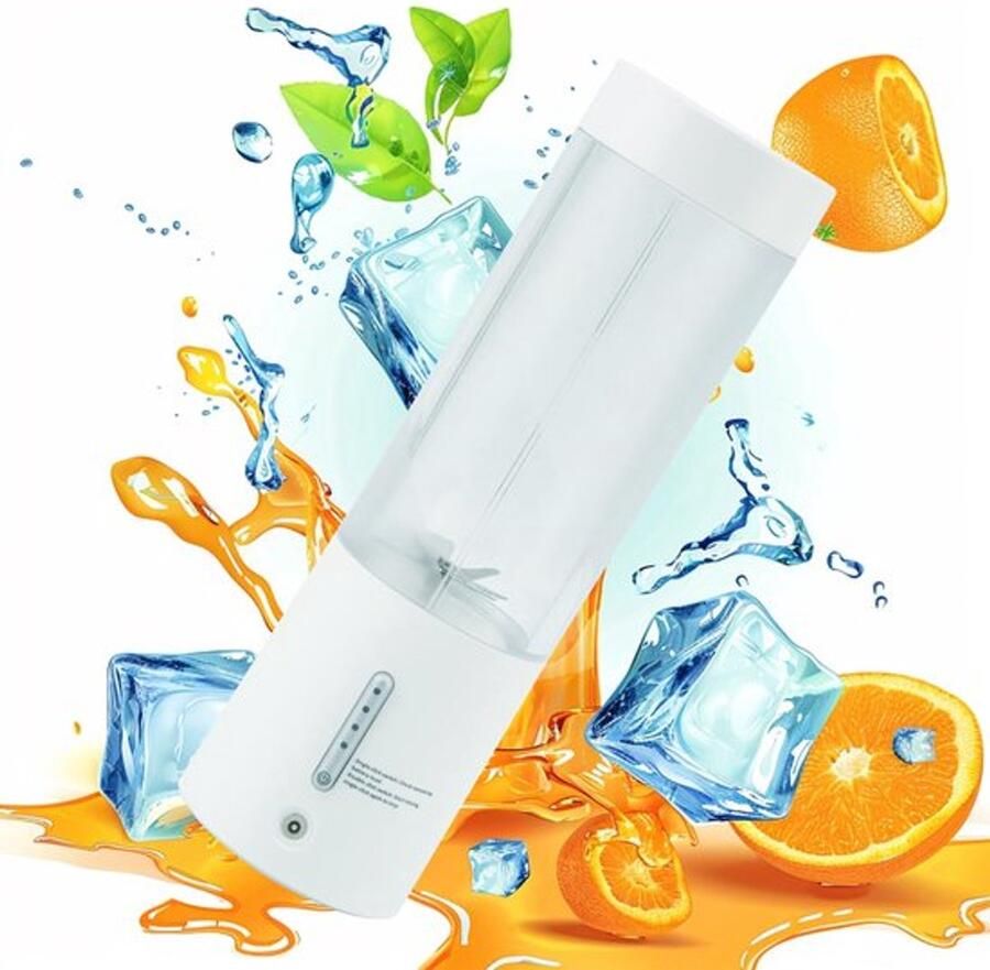 Karzo 450ml Persoonlijke Blender Smoothie Maker Draagbare Mini Smoothie Blender USB Oplaadbare Draadloze Mini Blender met 6 Sterke Snijbladen voor Reizen Sport Gym Thuis Kantoor