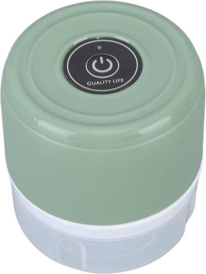 Karzo Draagbare elektrische knoflookhakker elektrische knoflookhakker mini draadloze waterdichte draagbare keukenmachine voor uien gember kamperen 100 ml USB (groente)