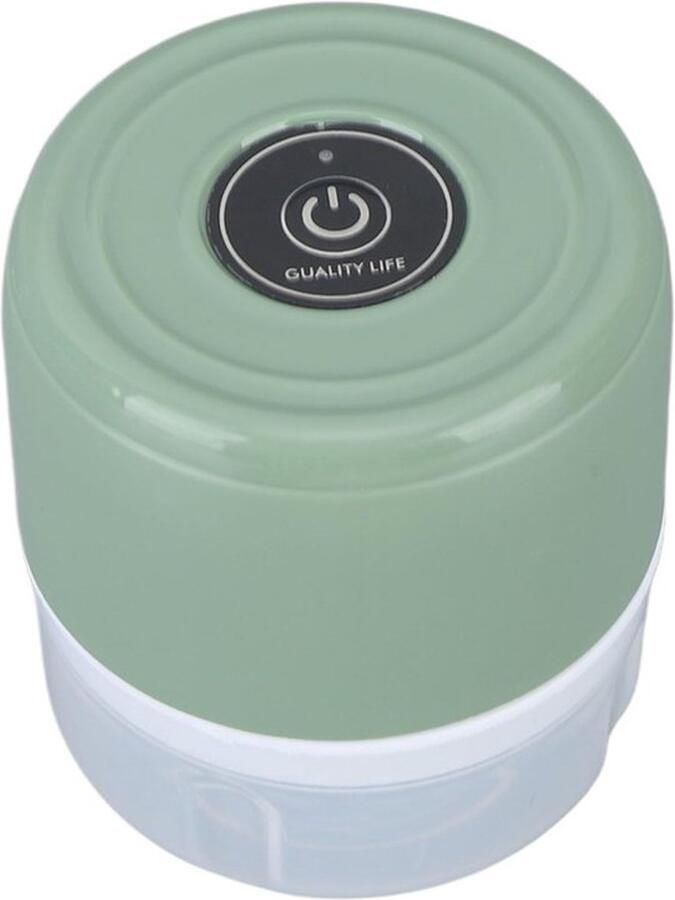 Karzo Draagbare elektrische knoflookhakker elektrische knoflookhakker mini draadloze waterdichte draagbare keukenmachine voor uien gember kamperen 100 ml USB (groente)