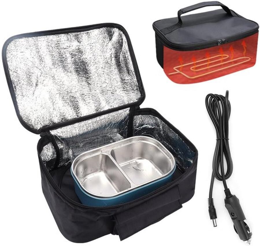 Karzo Draagbare Mini-automagnetron 12V Elektrische Oven Snelle Verwarming Autovoedselverwarmer Automatische Veiligheidsuitschakeling Elektrisch Verwarmde Lunchbox Voor Vrachtwagenchauffeurs Zakenreizi