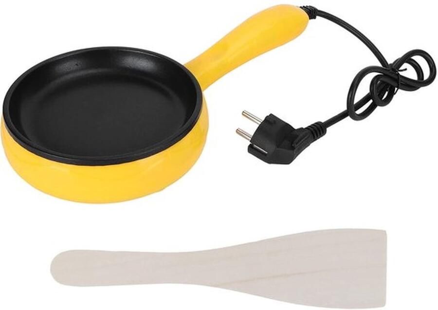 Karzo Elektrische Eierskiller 300W Lichtgewicht Mini Wordt Geleverd Met Houten Spatel Multifunctionele Elektrische Pan Thuis Keuken Studentenhuis Steak Voor Bakken Eieren Pannenkoeken