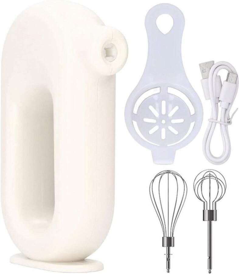Karzo Elektrische schuimmaker voor eieren Krachtige draagbare eierklopper voor thuisgebruik (wit)