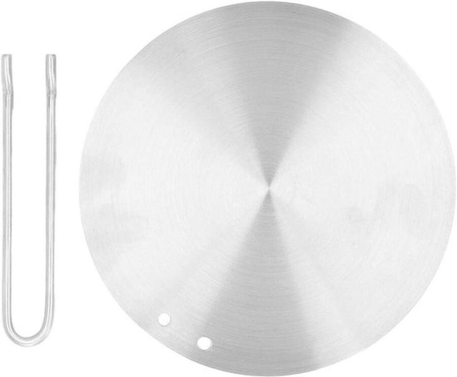 Karzo Inductieplaat van 17 5 cm met hitteverspreider en veilig handvat voor gelijkmatige warmteverdeling en eenvoudig gebruik op gasfornuis