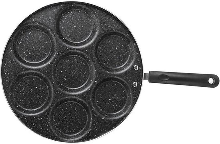 Karzo Pannenkoekenpan Anti-aanbak Eierkoekenpan Gebakken Eierpan 7 Gaten Koekenpan Hittebestendige Handgreep Gebakken Eieren Kookpan Aluminium Materiaal Omeletpan voor Thuis