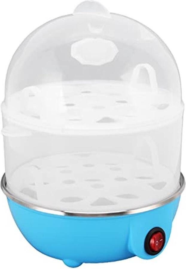 Karzo Pp eierkoker voor zelfgemaakte eieren roestvrij staal 350 W 2 lagen 14 eierdelen automatische uitschakeling eierkoker met beker