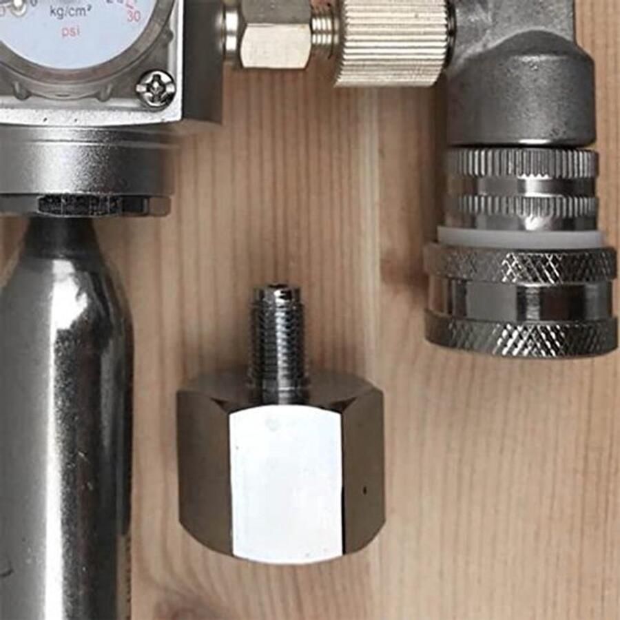 Karzo Regelaaradapter CO2-adapter Mini-regelaar Homebrew Beer Corny Keg 3 8‑24UNF naar 6ACME‑6G standaard