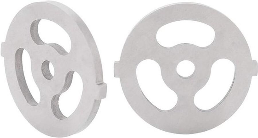 Karzo Set van 2 roestvrijstalen vleesmolenplaatjes en messen met 7 mm gaten voor 5# B-type vleesmolen geschikt voor nauwkeurig en efficiënt malen van vlees