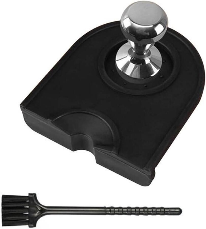 Karzo Siliconen Koffiemat Tamper Siliconen Mat Antislip Mat voor Espresso Stof Poeder Antislip Mat voor een Functionerende Koffiemaker (Zwart)