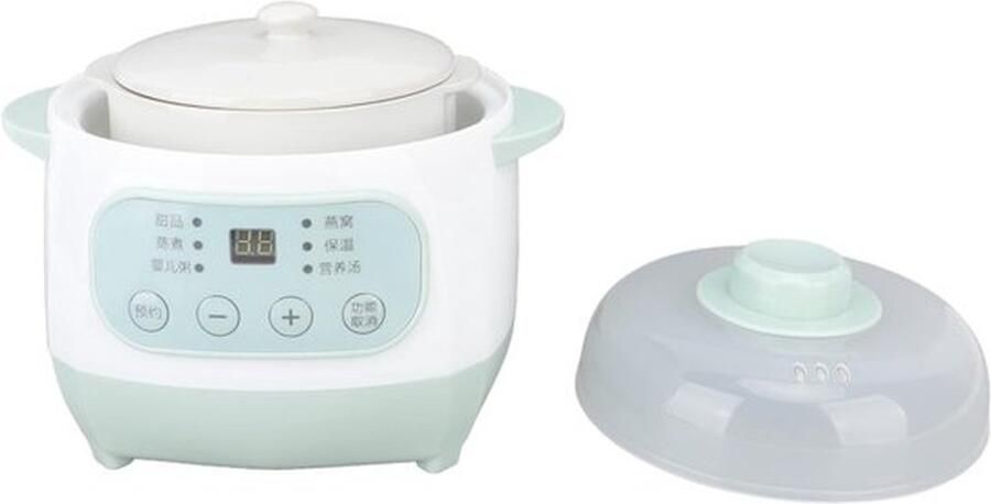 Karzo Slowcooker gezonde en veilige 1l keramische slowcooker gemakkelijk mee te nemen en op te bergen kookpot gelijkmatige en efficiënte verwarming slowcooker voor het stomen van voedzame gerechten