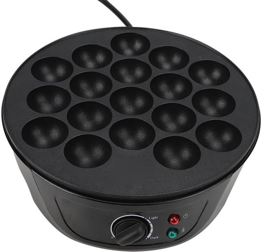 Karzo Takoyaki-apparaat 18 ronde vormen antiaanbaklaag 750 W opening 4 cm voor het thuis genieten van takoyaki-cakes en meer EU-stekker