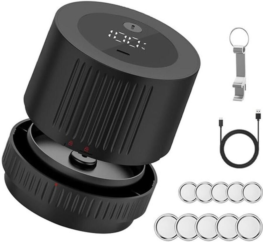 Karzo Volledig automatische elektrische vacuümsealer voor weckpotten met potopener en deksels voor normale en brede weckpotten geschikt voor weckpotten met een brede en normale opening