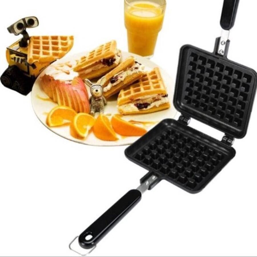 Karzo Wafel Pan Aluminium Non-Stick Dubbelzijdige Vierkante Kookplaat Wafel Maker Pan voor Huishoudelijke Cafe Restaurant Cake Shop