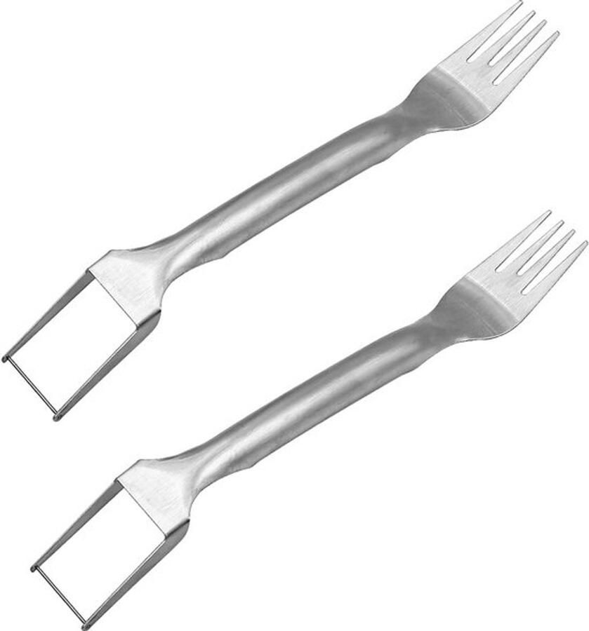 Karzo Watermeloen Snijder 304 RVS 2-in-1 Vork en Snijmachine Draagbaar 25 x 3 cm