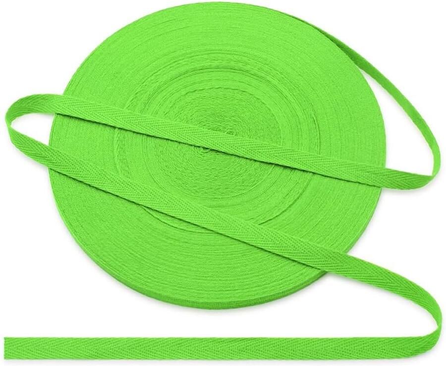 Katoenen band 10 mm visgraatpatroon katoenen band 10 mm katoenen lint 1 cm lichtgroen 45 yards