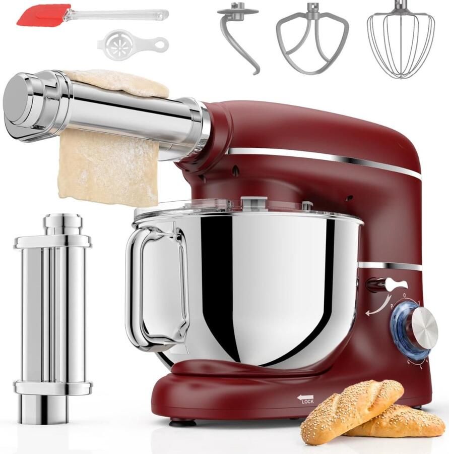 Kavo Deegmachine Mixer met Kneedhaak Kneedmachine Rood 38cm x 32cm x 24cm