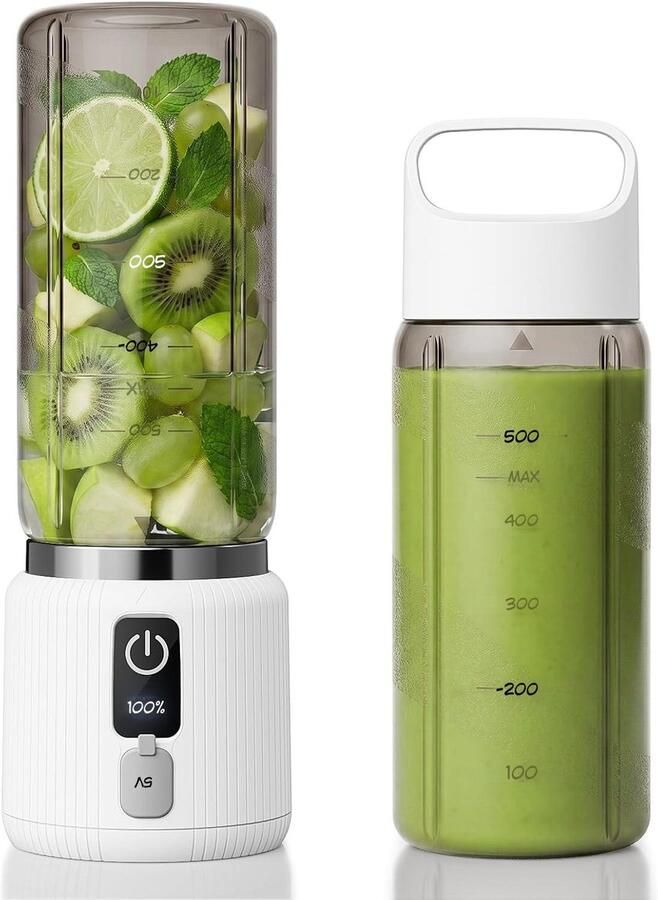 Kavora Blender To Go Draagbare Elektrische Blender Sapbereider voor Shakes en Smoothies Wit 23cm x 8cm x 8cm