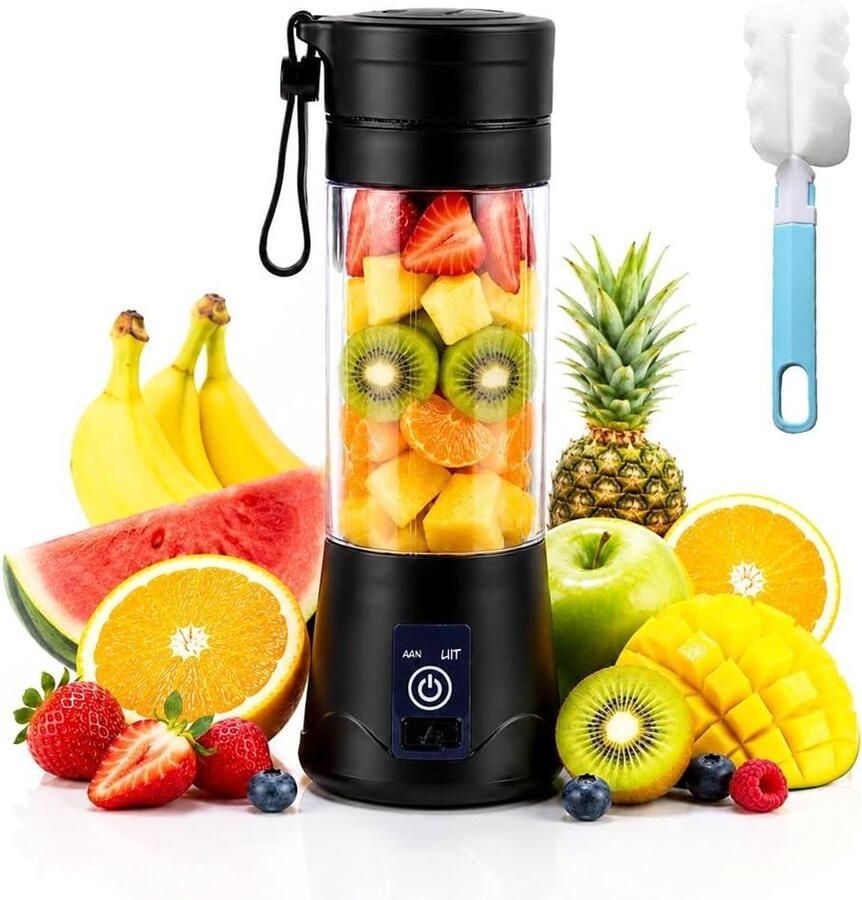 Kavora Blender To Go Draagbare Elektrische Blender Sapbereider voor Shakes en Smoothies Zwart 23cm x 8cm x 8cm