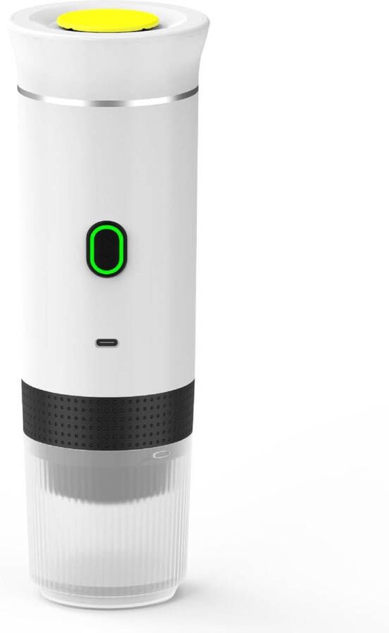 Draagbare elektrische espressomachine 3-in-1 capsule koffiepoedermaker compatibel met originele Nespresso-capsules andere capsules en gemalen koffie zelfverwarmende reis-koffiezetapparaat Wit