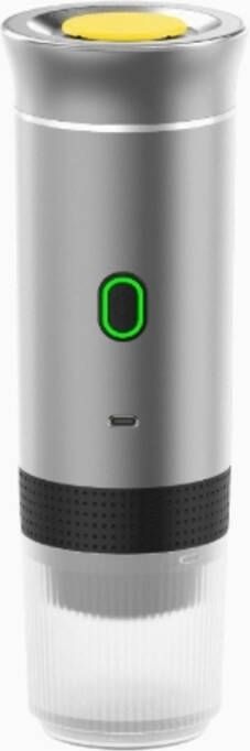 Draagbare elektrische espressomachine 3-in-1 capsule koffiepoedermaker compatibel met originele Nespresso-capsules andere capsules en gemalen koffie zelfverwarmende reis-koffiezetapparaat Zilver