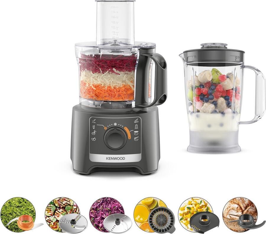 Kenwood MultiPro Compact FDP31.360GY keukenmachine 800 W 2 1 l Grijs