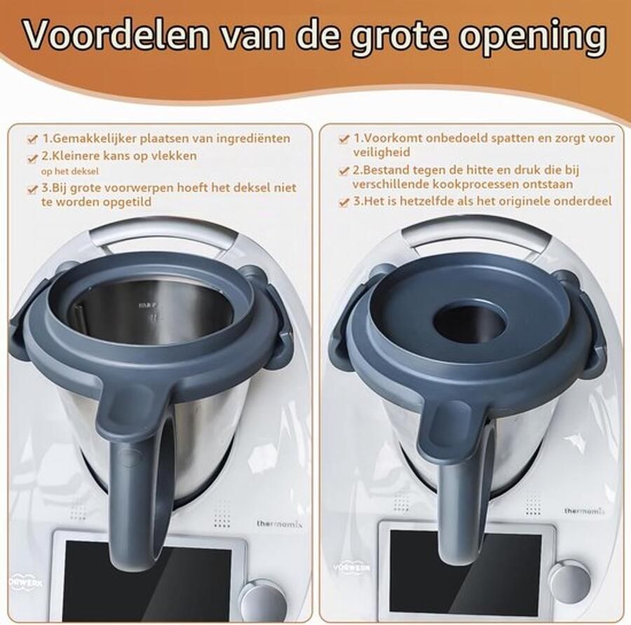 Keukenmachine accessoires roerpan deksel for TM6 TM5 hoofdpot met brede hals keukenmachine universeel kookpannendeksel (normaal)