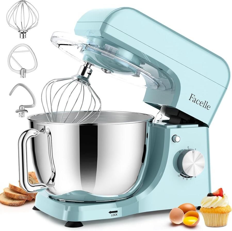 Keukenmachine Blauw 5 l Krachtige Kneedmachine met 10 Snelheden Voor Bakliefhebbers