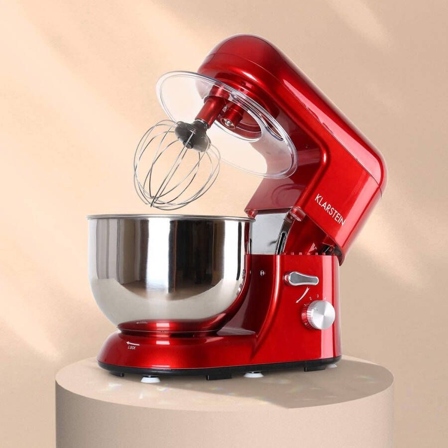 Keukenmachine -mixer (1200 watt 5 2 liter mengkom 6 versnellingen) rood
