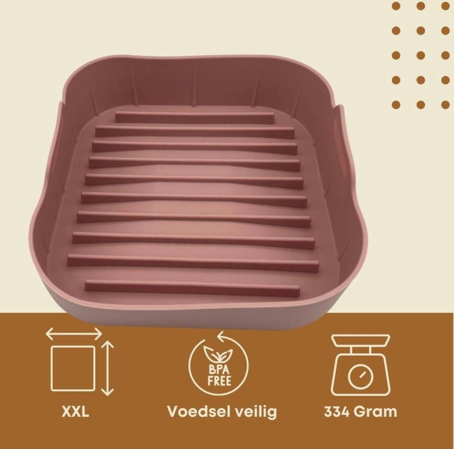 Keukenvriend Gezonder eten in 2023 Roze XXL Airfryer siliconen mand vierkant 20 5 cm – Heteluchtfriteuse siliconen bakvormen Airfryer – Heteluchtfriteuse siliconen bakvormen – Airfryer accessoires Geschikt voor oa Philips XXL bakvorm