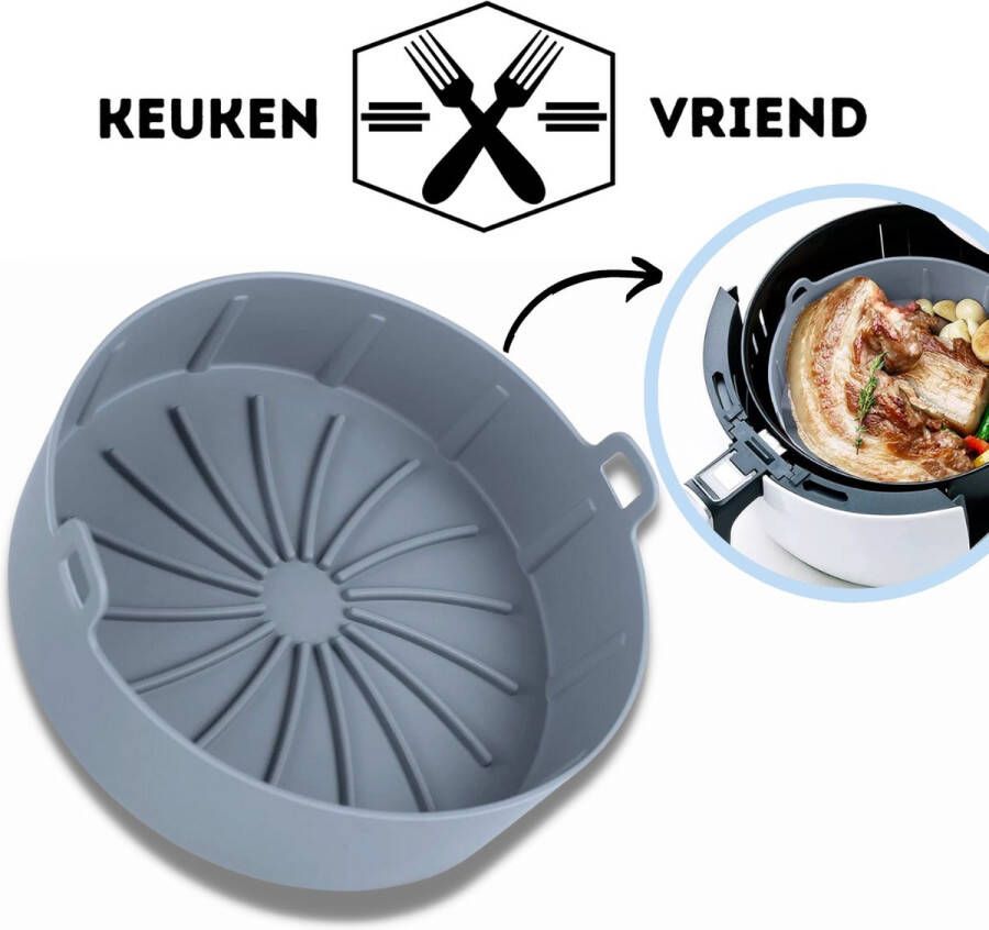 Keuken vriend Gezonder eten in 2025 Keukenvriend Airfryer Siliconen Bakje 19cm- Airfryer XL en XXL Accessoires Herbruikbaar Mandje Bakpapier alternatief 19cm Bakvorm Geschikt voor o.a. Philips Tefal Medion Silvercrest