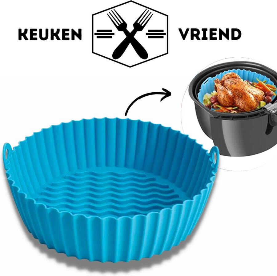 Keukenvriend.nl Gezonder eten in 2023 Keukenvriend Airfryer Snack Schaal Herbruikbaar Siliconen Airfryer mand ovenschaal (20 cm) Universele Heteluchtfriteuse Accessoire Bakje Hete Lucht Oven Geschikt voor Philips Princess Tefal Tristar Inventum