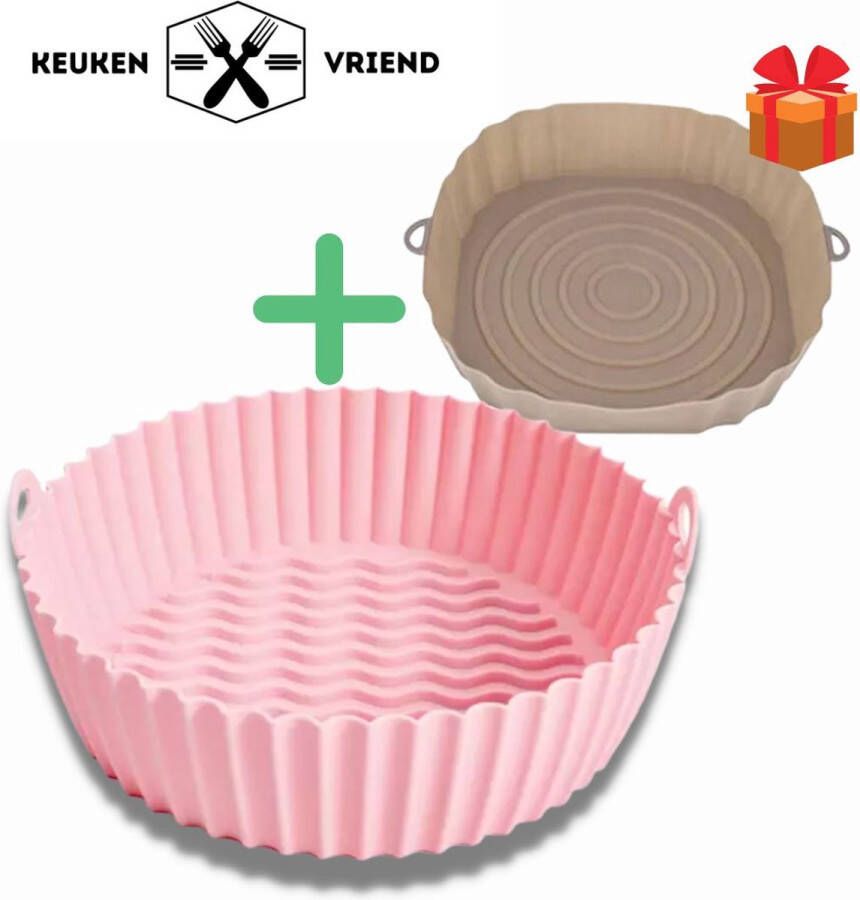 Keukenvriend.nl Gezonder eten in 2023 Keukenvriend Airfryer Snack Schaal Herbruikbaar Siliconen Airfryer mand ovenschaal (20 cm) Universele Heteluchtfriteuse Accessoire Bakje Hete Lucht Oven Geschikt voor Philips Princess Tefal Tristar Inventum - Foto 2