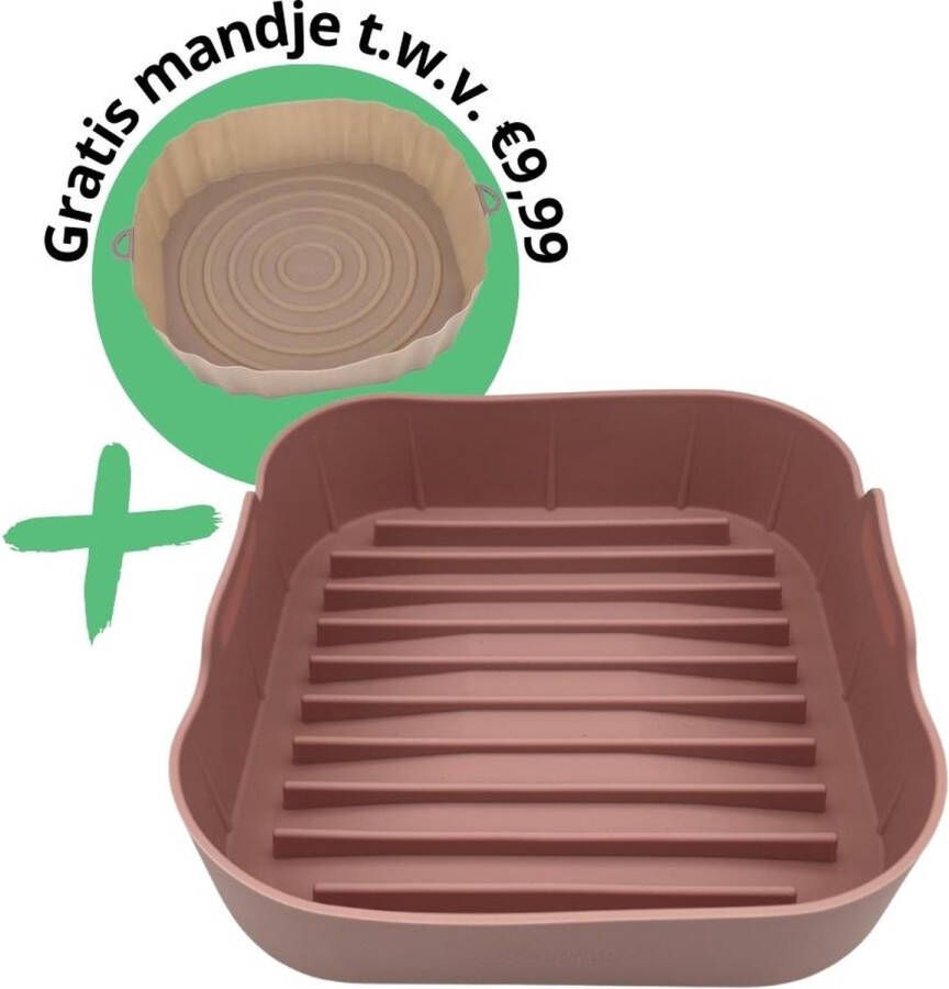 Keukenvriend Gezonder eten in 2023 Roze XXL Airfryer siliconen mand vierkant 20 5 cm – Heteluchtfriteuse siliconen bakvormen Airfryer – Heteluchtfriteuse siliconen bakvormen – Airfryer accessoires Geschikt voor oa Philips XXL bakvorm