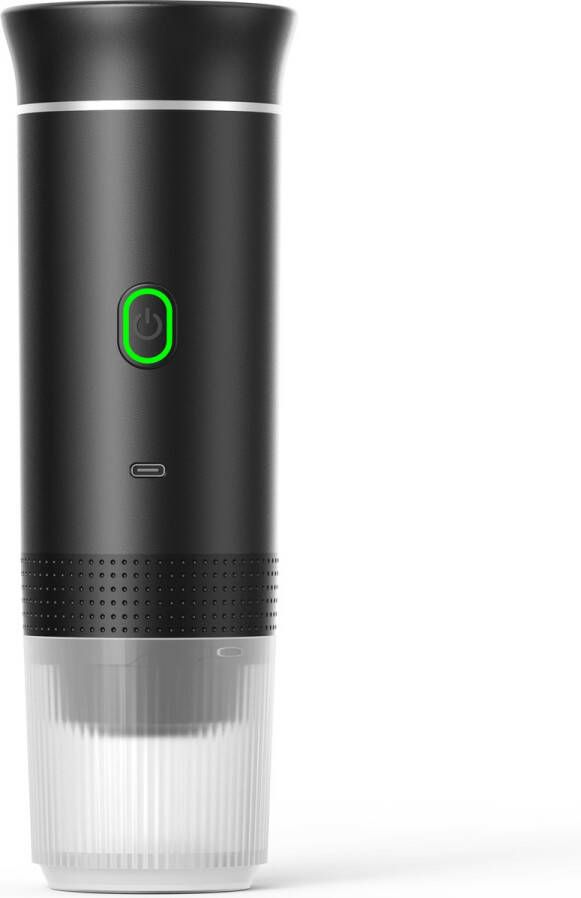 Kibus Draagbaar Koffiezetapparaat Elektrisch 3in1 Bonen kleine capsules grote capsules Zwart Meenemen Koffiemaatje Draagbare