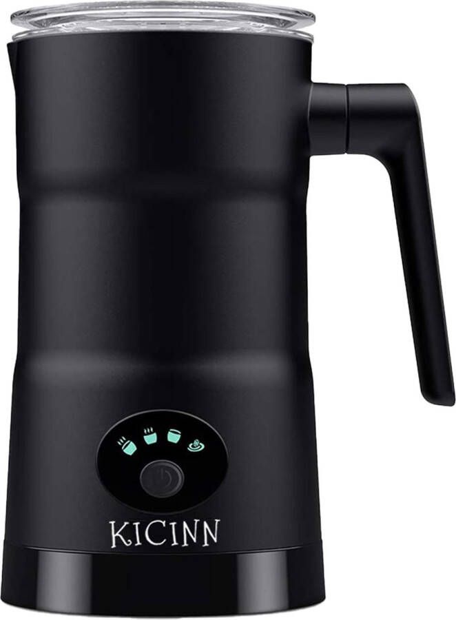 Kicinn Melkopschuimer – Elektrisch 4-in-1 – Melkschuimer Voor Opschuimen en Verwarmen – Zwart