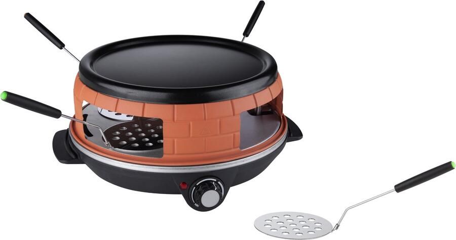 Kicinn Pizza oven Gourmetstel 2 in 1 6 Personen Temperatuurrgegelaar Incl. Spatels - Foto 1