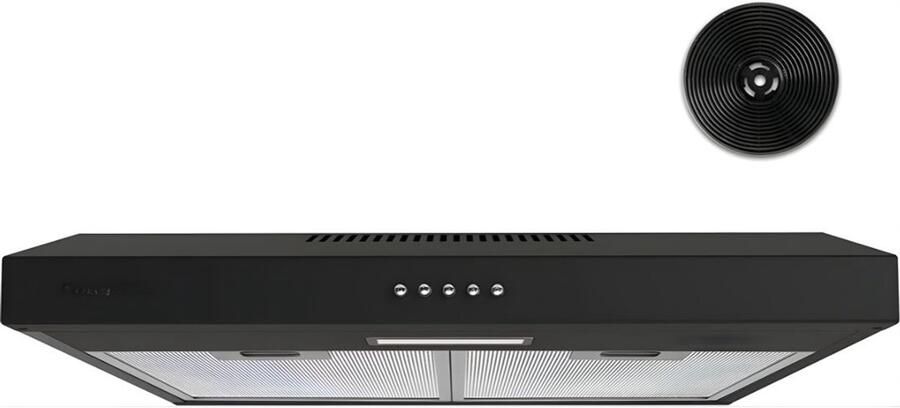 KIRA Afzuigkap 3 Snelheden met LED Onderbouw Afzuigkap 60 cm Zwart 10cm x 48cm x 60cm