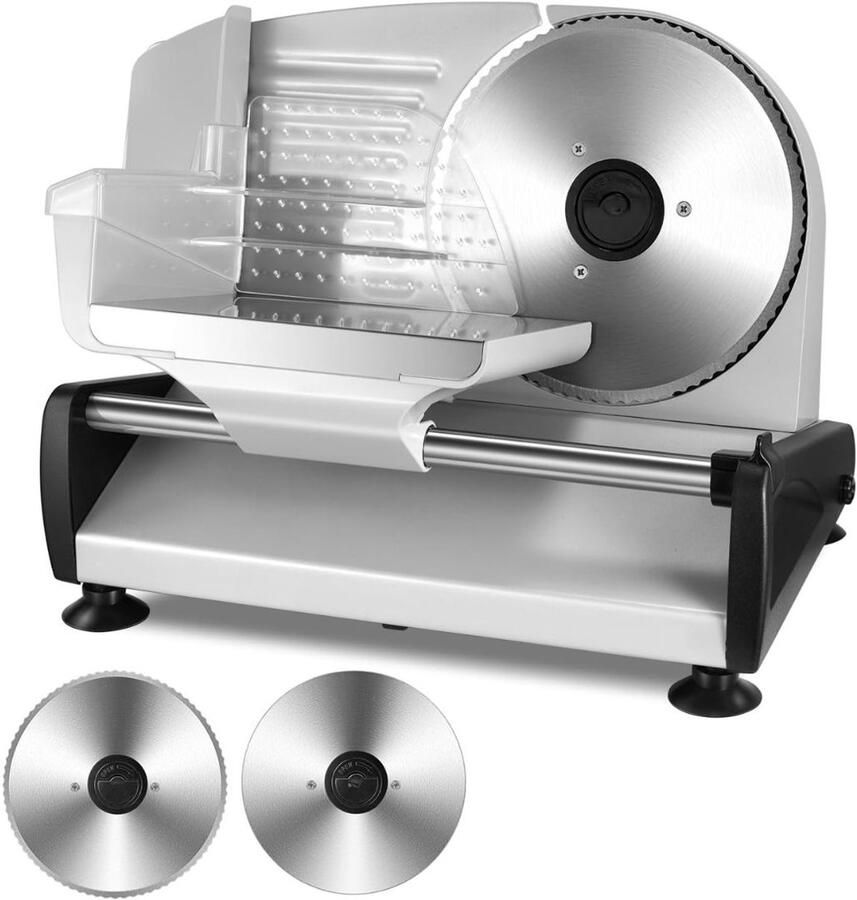 KIRA Broodsnijmachine RVS Snijmes met Verstelbare Dikte Elektrische Broodsnijmachine Zilver 38cm x 24cm x 26cm