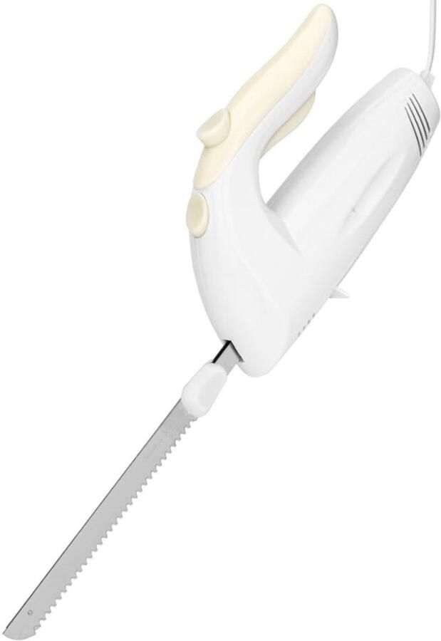 TYR Elektrisch Mes RVS Electrisch Mes Elektrisch Mes voor Brood & Vlees Wit 42cm x 8cm x 6cm