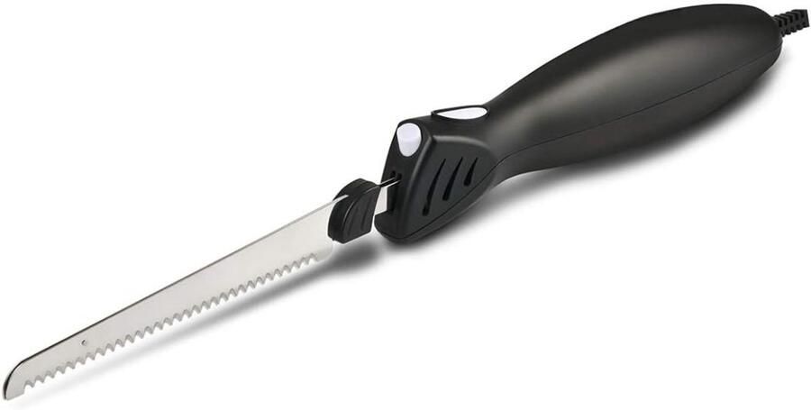 TYR Elektrisch Mes RVS Electrisch Mes Elektrisch Mes voor Brood & Vlees Zwart 26cm x 6cm x 6cm