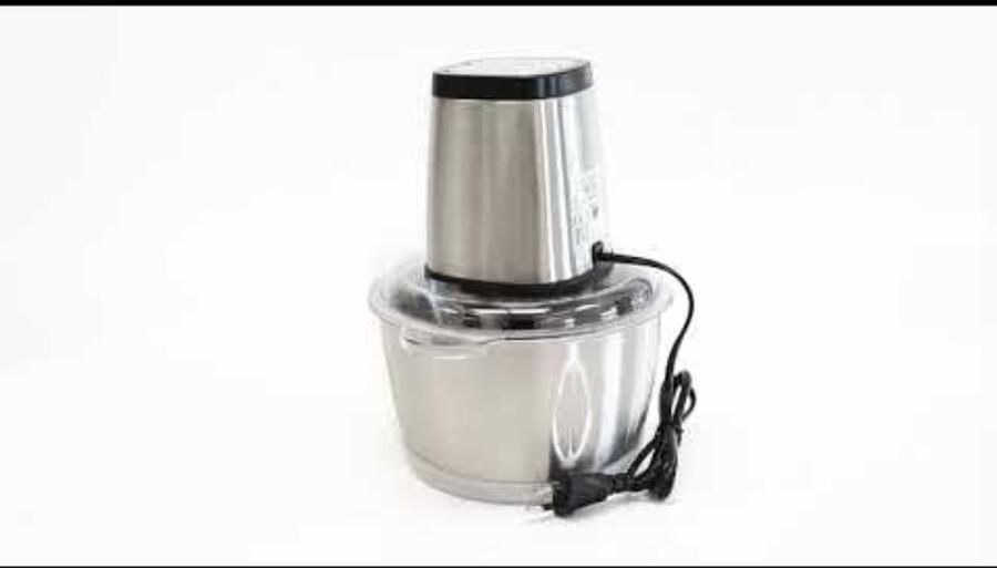 KIRA Hakmolen Elektrische Hakmolen 1.7L Krachtige 500W Motor Vaatwasserbestendig Voor Groenten Noten & Kruiden Zilver 18cm x 22cm x 24cm