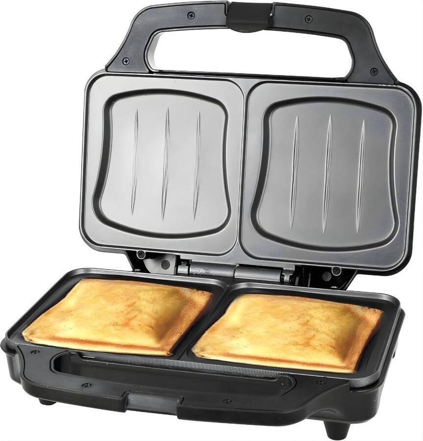 KIRA Tosti-ijzers XXL-Tosti-ijzer Geschikt Voor Alle Broodformaten Zwart 32cm x 27cm x 12cm