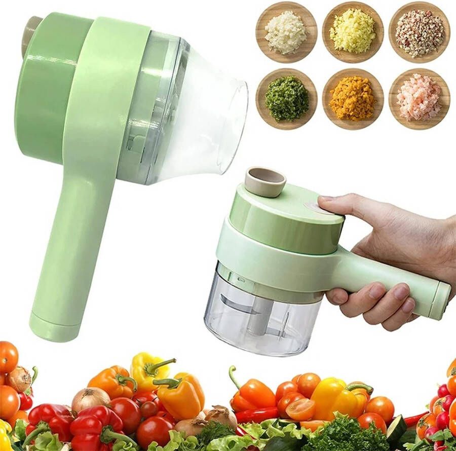 Multifunctionele Groenten Snijder 4 in 1 Snijmachine Snijden Groenten mixer Keuken gadget Koken Elektrisch Oplaadbaar Draagbaar