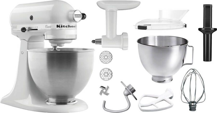 KitchenAid 5K45SSEWH Wit 4 28L A150097 Horeca & Professioneel